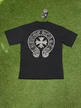New Black w Silver Stitch Chrome Tshirt